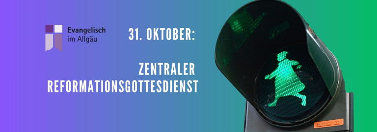 31. Oktober: Zentraler Reformationsgottesdienst - Ein grünes Ampelmännchen als Mönch Martin Luther