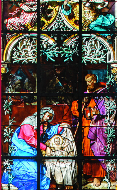 Weihnachtsfenster in der St.-Mang-Kirche