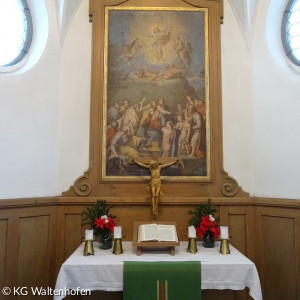 Der Altar in der Evang. Kapelle in Seltmans