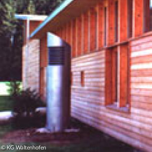 Der Ansaugschacht hinter dem Gemeindezentrum Waltenhofen